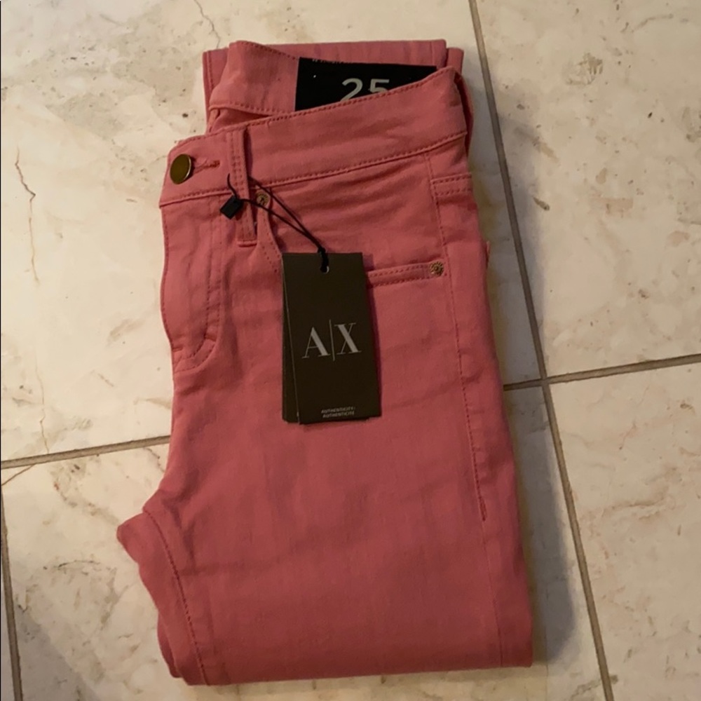 A/X Armani exchange bubble gum pink denim jeans